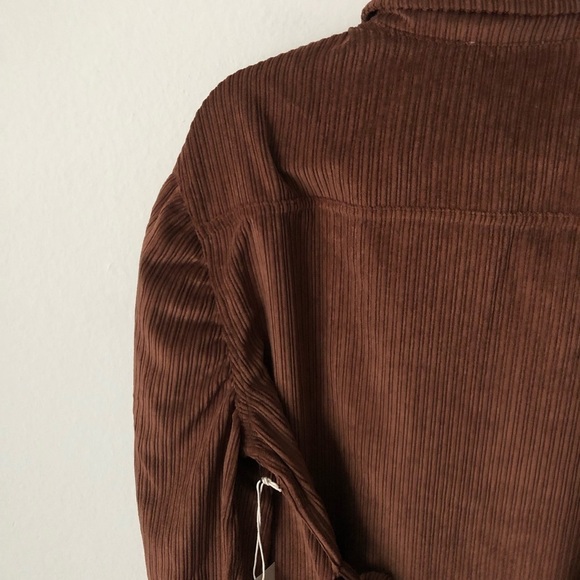 Revolve Tularosa Button Down Corduroy Shacket in Brown Size Large NWT - Picture 11 of 11